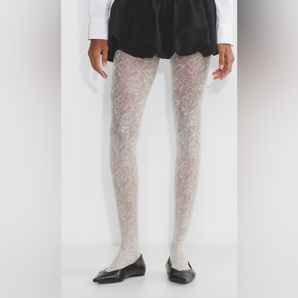 Elegant Lace Patterned Tights